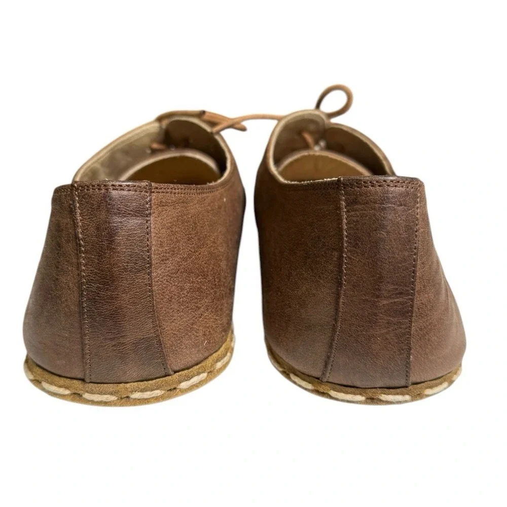 TIGRIS Men's Brown Leather Lace-Up Shoes Size 41‎ Comfortable Casual Footwear SU